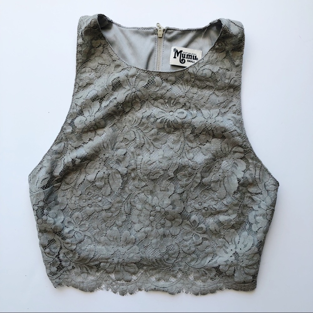SHOW ME YOUR MUMU Lace Crop Top S